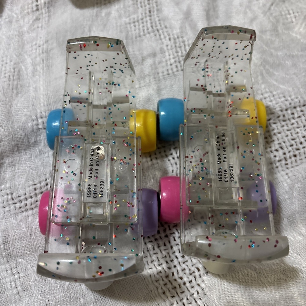 Build A Bear Sparkle Roller Skates Rainbow Pastel Glitter Shoes